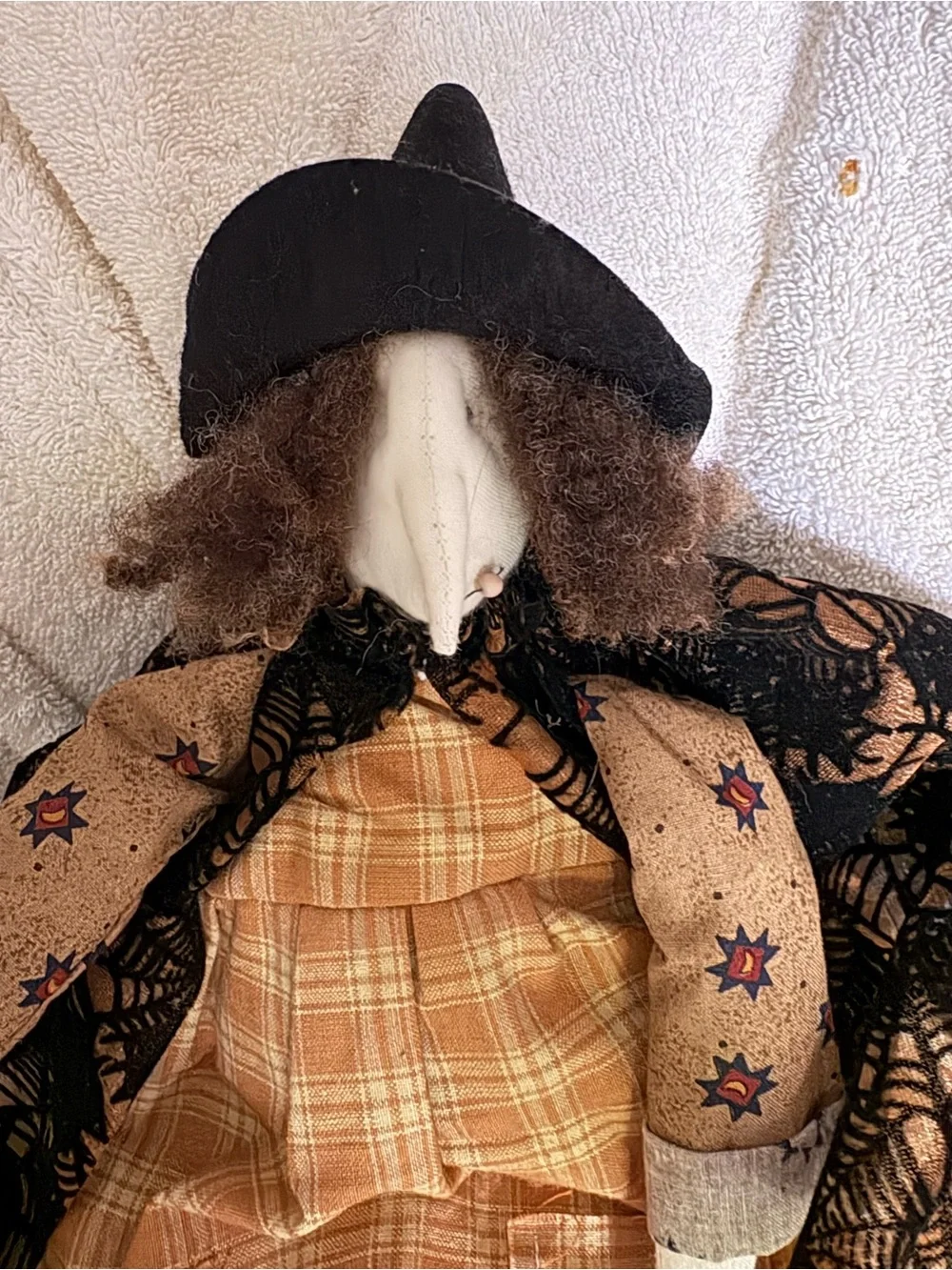 Back Porch Friends Collectible Witch with  basket, cobweb cape, & nice details.